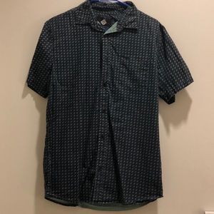 Green Short Sleeve Button Down